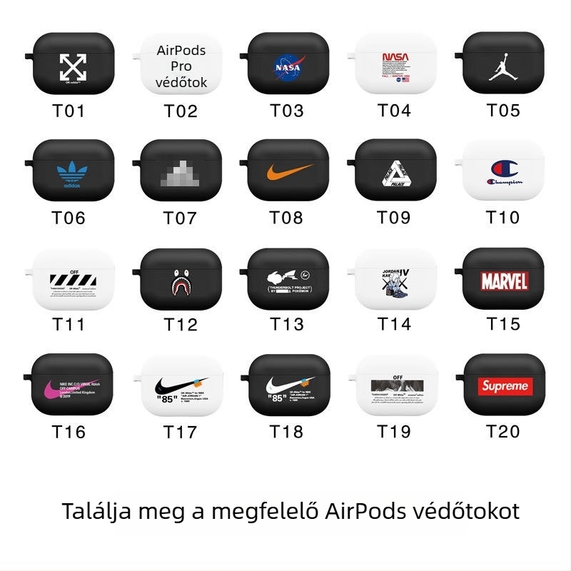 AirPods Pro 2 és AirPods 4-hez TPU védőtok, puha külső, leesés elleni védelem