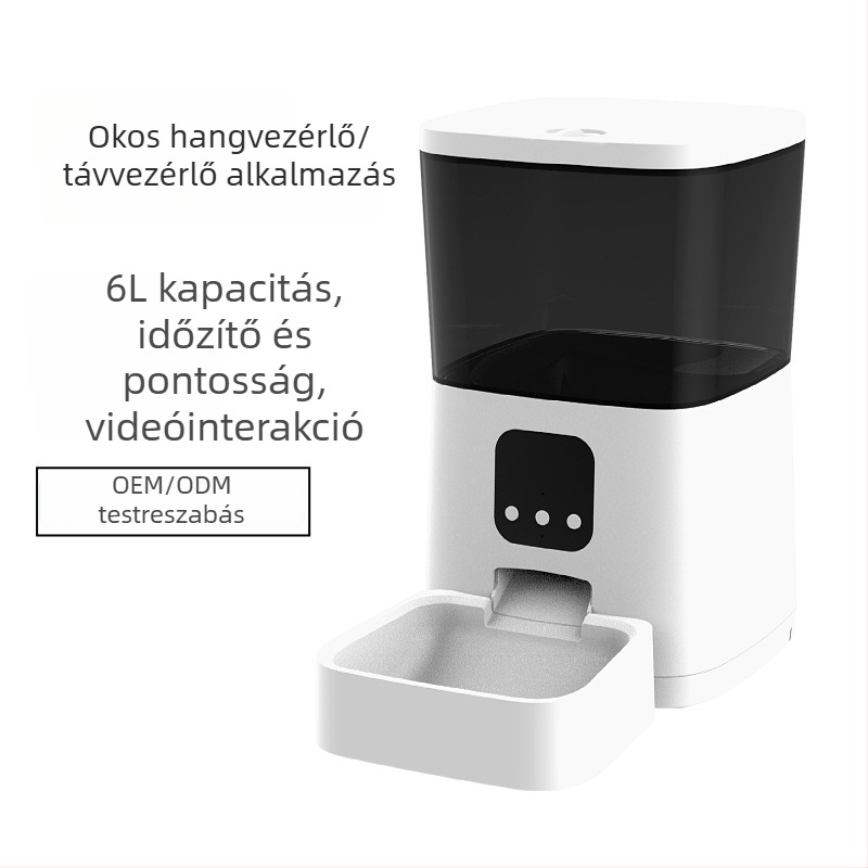 Macska- és kutya részére automatikus etető időzítővel és távoli vezérléssel, intelligens etetőgép