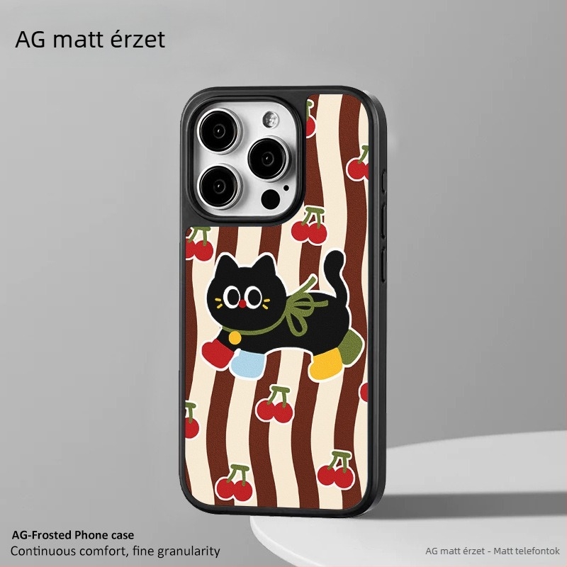 TPU hátlapi tok mágneses AG matt felülettel iPhone 17 és iPhone 16 Pro Max számára – ütésálló, fekete, festett
