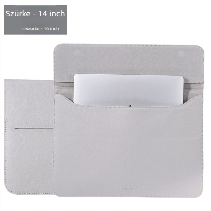 Mosható kraftpapírból készült utazási tároló táska, modell 51516, forma: kézitáska, zárás, alkalmas laptophoz és tabletához