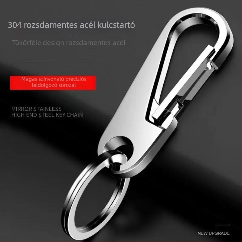 304 rozsdamentes acél kulcstartó, autókulcshoz, modern minimalist stílus, kiváló minőségű ajándék