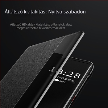 Huawei számára bőr flip tok – műbőr, injekciós formázás, anti-esés, anti-csúszás, üzleti stílus