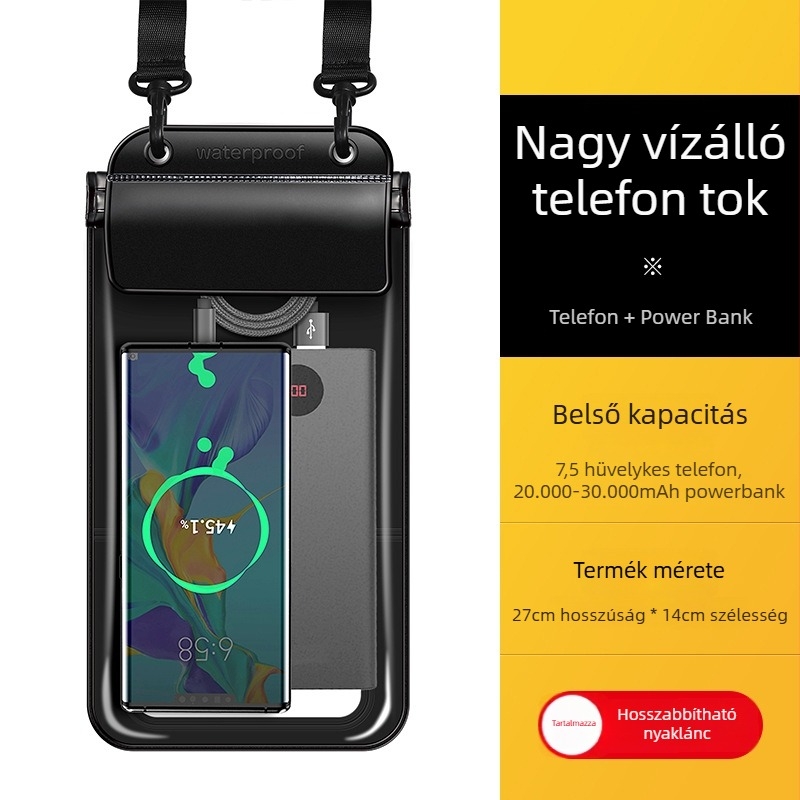 Mobiltelefonhoz készült vízálló tok, alacsony hőmérséklet-álló, esős szezonra, extra nagy méretű, feltölthető, érintőképernyő-kompatibilis