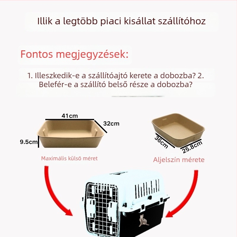 Egyszer használható macskaalomtál, szivárgásbiztos, biológiailag lebomló cellulózból, hordozható és utazáshoz ideális