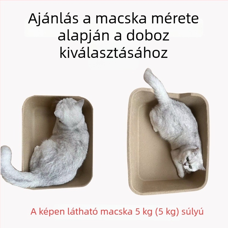 Egyszer használható macskaalomtál, szivárgásbiztos, biológiailag lebomló cellulózból, hordozható és utazáshoz ideális