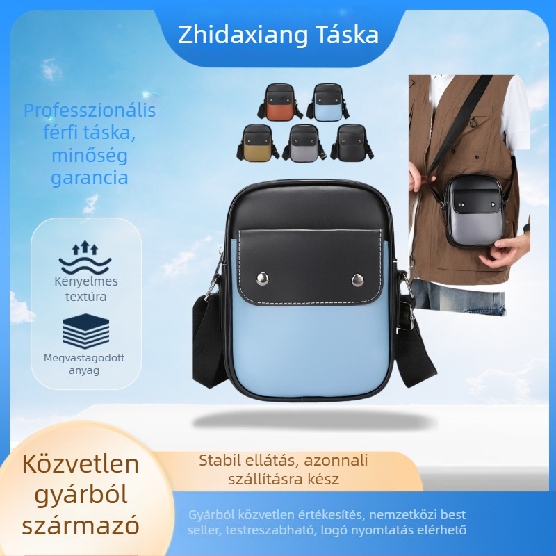 Férfi válltáska - PU, utcai stílus, vízálló, könnyű, poliészter bélés