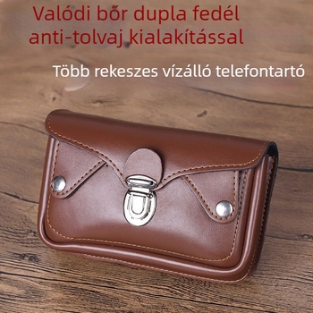 Mobiltelefon-táska valódi marhabőrből, bélés marhabőrből, márka Unique, 2025 tavasz
