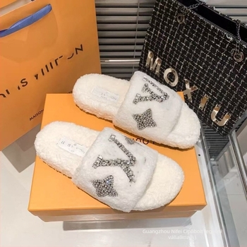 Női gyapjú papucs lamb gyapjú bélés, gumírozott talp, slip-on, lapos talp, légáteresztő