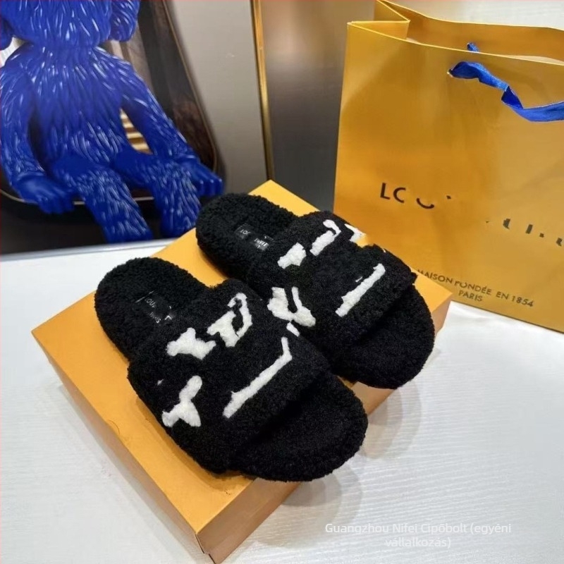 Női gyapjú papucs lamb gyapjú bélés, gumírozott talp, slip-on, lapos talp, légáteresztő