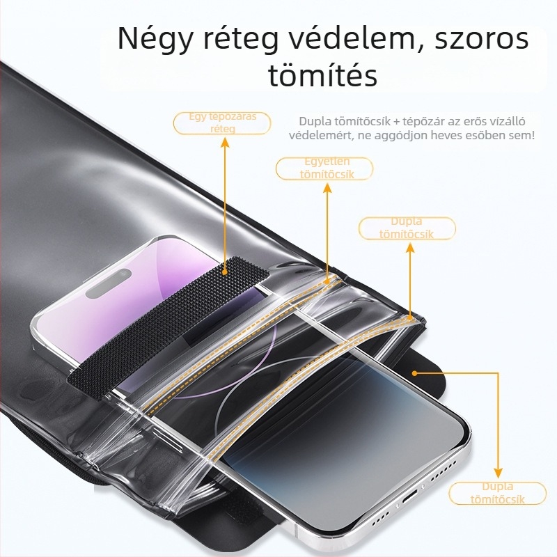 Áttetsző, vízálló telefontok érintőképernyővel, úszáshoz és merüléshez