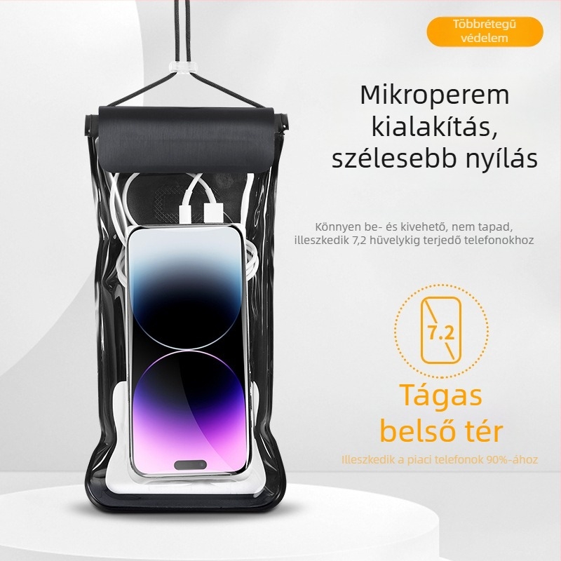 Áttetsző, vízálló telefontok érintőképernyővel, úszáshoz és merüléshez