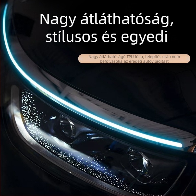 Wenjie M8 fénycsík színváltó fólia nappali menetfényekhez és autó lámpákhoz, piros, kék és zöld több szín opcióval, TPU dekorációs fólia