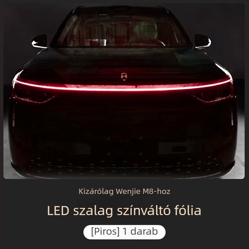 Wenjie M8 fénycsík színváltó fólia nappali menetfényekhez és autó lámpákhoz, piros, kék és zöld több szín opcióval, TPU dekorációs fólia