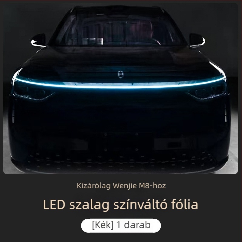 Wenjie M8 fénycsík színváltó fólia nappali menetfényekhez és autó lámpákhoz, piros, kék és zöld több szín opcióval, TPU dekorációs fólia