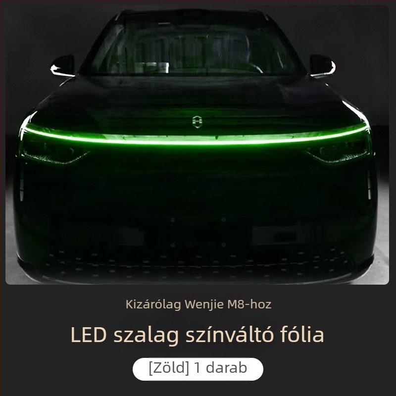 Wenjie M8 fénycsík színváltó fólia nappali menetfényekhez és autó lámpákhoz, piros, kék és zöld több szín opcióval, TPU dekorációs fólia