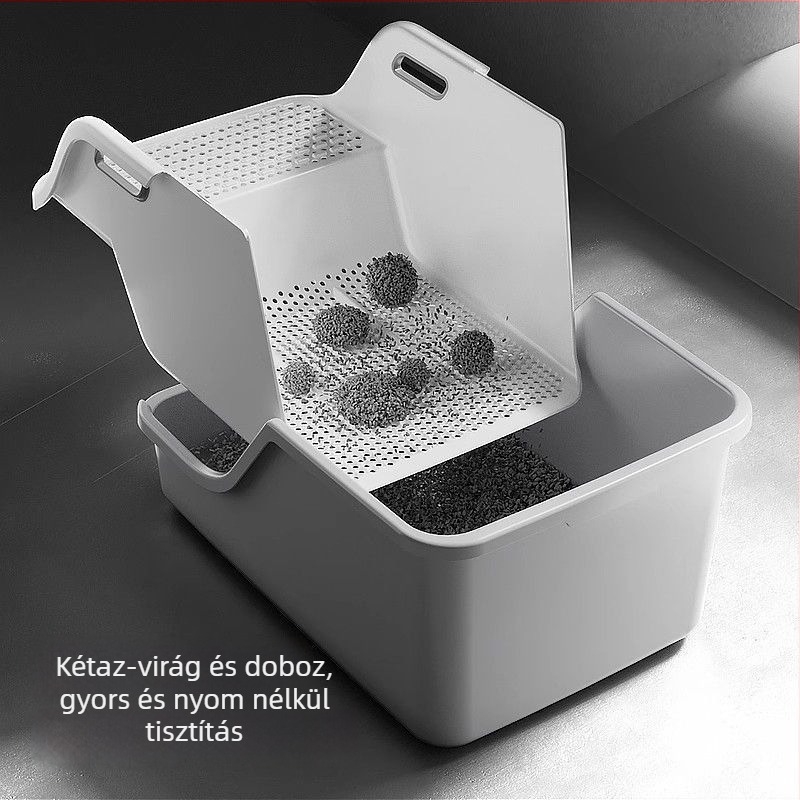 Macskaalomtál PVC anyagból, négyszögletes kialakítás, nyitott típus, Hao mark márka