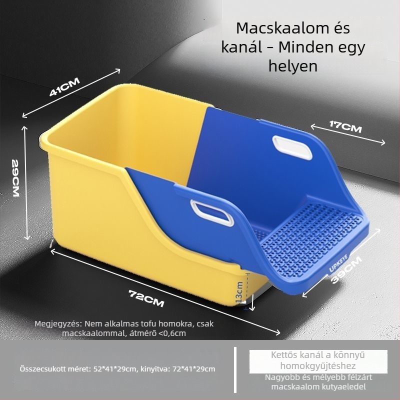 Macskaalomtál PVC anyagból, négyszögletes kialakítás, nyitott típus, Hao mark márka