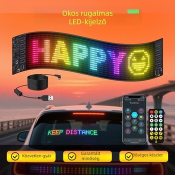 Rugalmas kültéri LED reklámpanel teljes színben, P4 pixellel, Sanan chip, 5V, Bluetooth-kész, falra szerelhető.