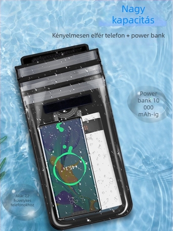 Vízálló mobiltelefon-táska, újratölthető, kültéri használatra, keresztpántos, nagy kapacitású, érintőképernyő-kompatibilis