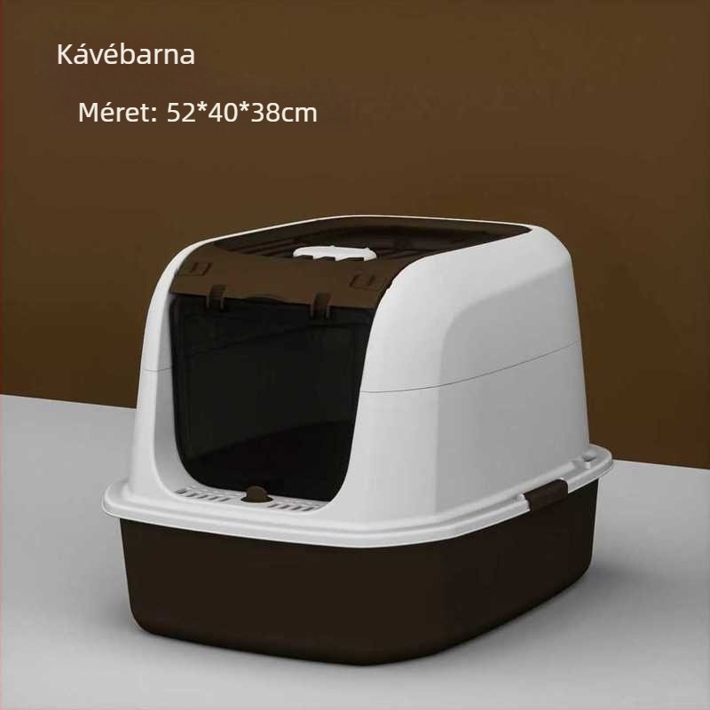 Teljesen zárt macskaalom-tál, szagzáró, fiókos dizájn, automata, fröccsenés elleni, megfizethető