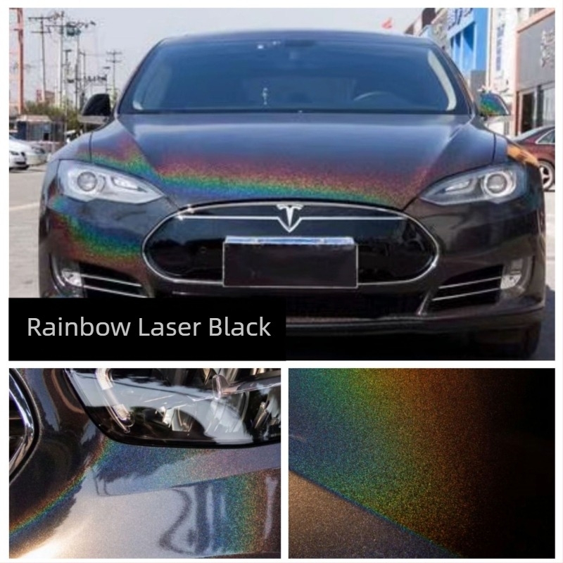 Autó színváltó fólia, multicolor lézerfehér, karosszériára és beltérre, kézzel készített, karcolásálló