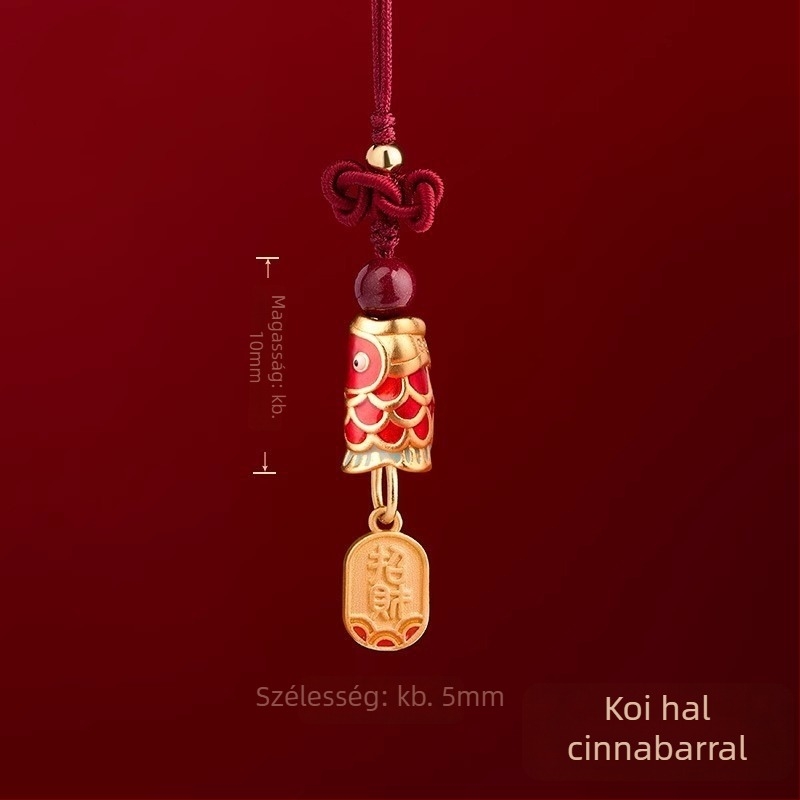 Telefon kulcstartó Wenchang csomóval – kézzel kötött fonal, etnikus stílus, Lianyungang eredet