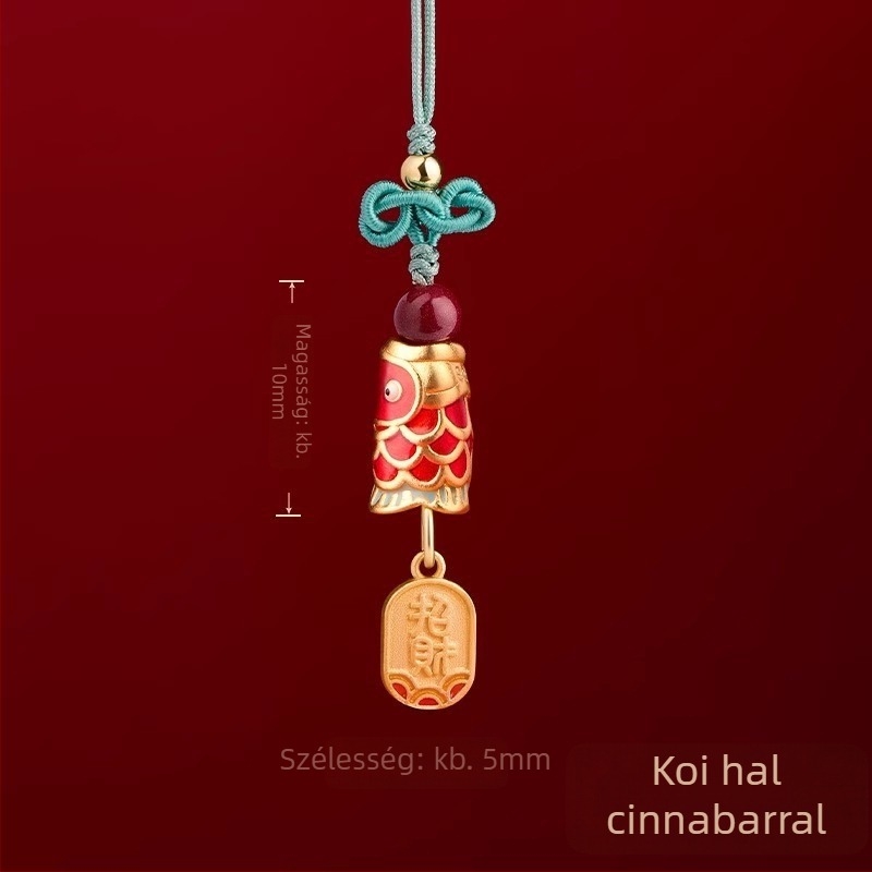 Telefon kulcstartó Wenchang csomóval – kézzel kötött fonal, etnikus stílus, Lianyungang eredet