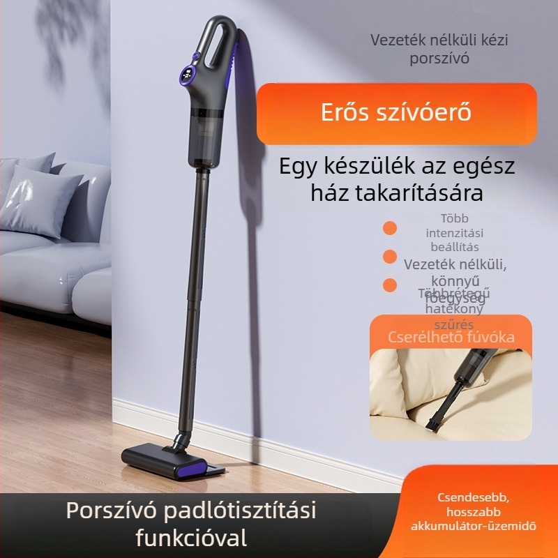 Vezeték nélküli autó- és otthoni porszívó, erős szívás, nedves-száraz használat, hordozható beépített akkumulátorral, kétfunkciós kefével a szőnyegek és padlók tisztításához