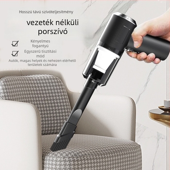 Mini vezeték nélküli autóporszívó, kézi, USB tápellátás, beépített 501–800 mAh akkumulátor, szívóerő 2100–3000 Pa, zaj alatt 36 dB