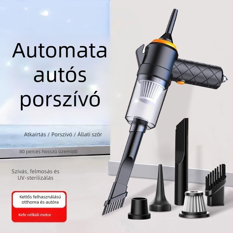 HEPA autóporszívó, 11000 Pa szívás, 220V-os tápegység, hordozható kivitel