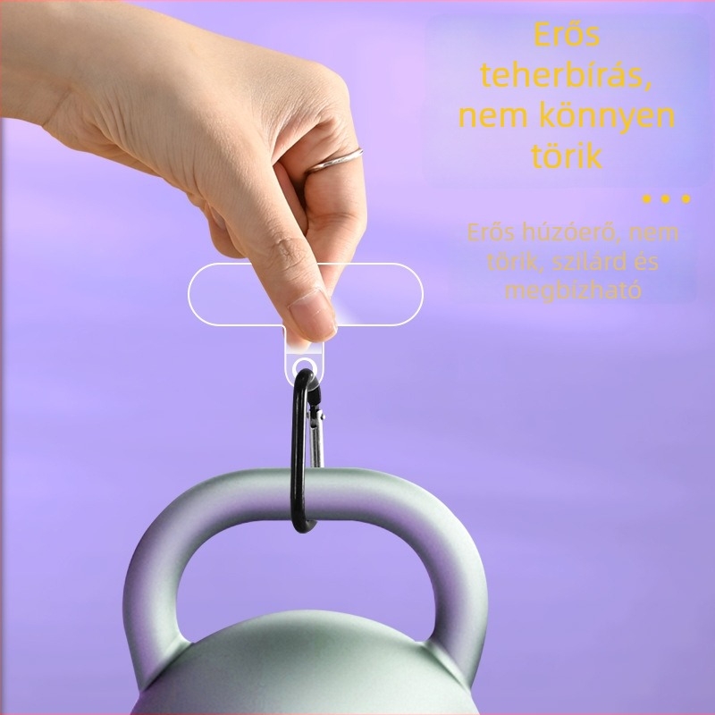 Mobiltelefon nyakpánt TPU injektált csuklópánt, poliészter zsinór, fém csat, geometriai medál