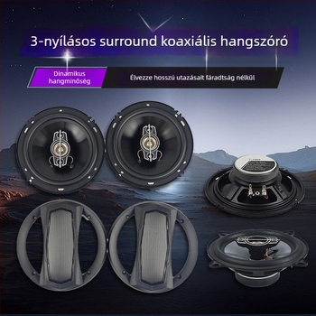 Autó koaxiális hangszóró egyedülálló hangtekercssel, PP membrán, 4 Ω, 60 Hz–20 kHz, 92 dB