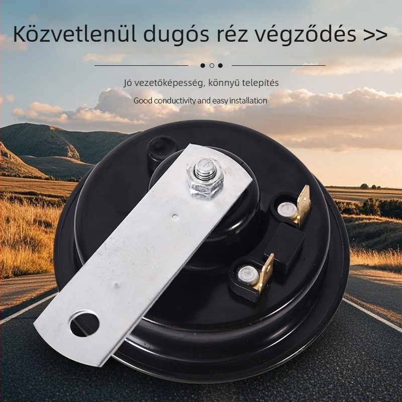 Autókorongos kürt, DL-90H, 12V/24V, impedancia 0.5 Ω, frekvencia 410–510 Hz