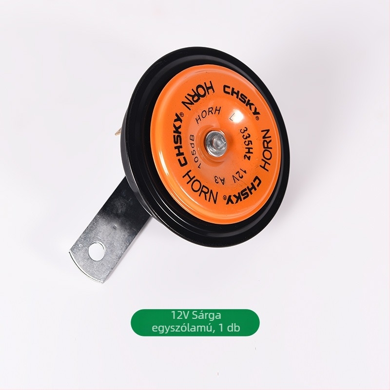Autókorongos kürt, DL-90H, 12V/24V, impedancia 0.5 Ω, frekvencia 410–510 Hz