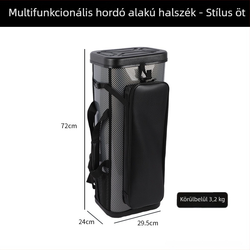 Összecsukható horgászszék kemény héjjal és hátizsákkal, nagy kapacitású, vödörtáska, tároló, többfunkciós horgászszék (Márka Nothing; Anyag Bőr; Vízálló Igen; Funkció Egyéb)