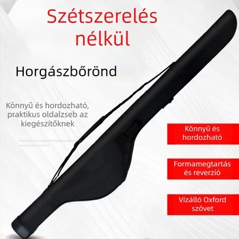 PVC horgászbot táska, nagy kapacitású, váll- vagy keresztpántos hordozható, hátizsákszerű, leválasztható orsórekesz