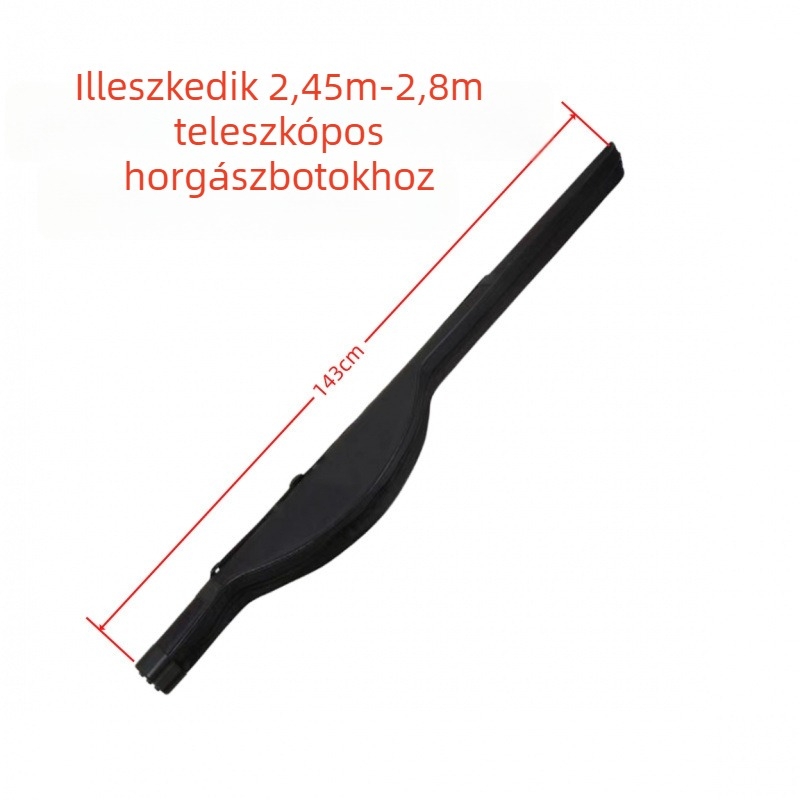 PVC horgászbot táska, nagy kapacitású, váll- vagy keresztpántos hordozható, hátizsákszerű, leválasztható orsórekesz