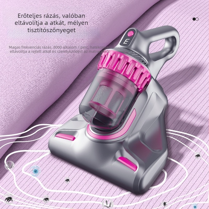 Vezeték nélküli atkák eltávolító porszívó – otthonra és az autóhoz, 100W, 2100–3000Pa, nedves és száraz tisztítás, beépített akkumulátor