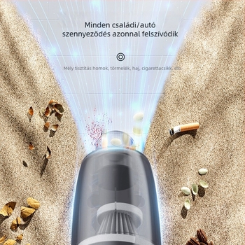 Vezeték nélküli autós porszívó, 100 W, 6000 Pa szívóerő, ≤36 V, újratölthető