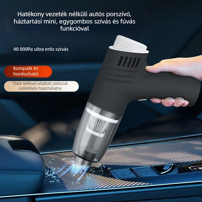 Vezeték nélküli autós porszívó, 100 W, 6000 Pa szívóerő, ≤36 V, újratölthető