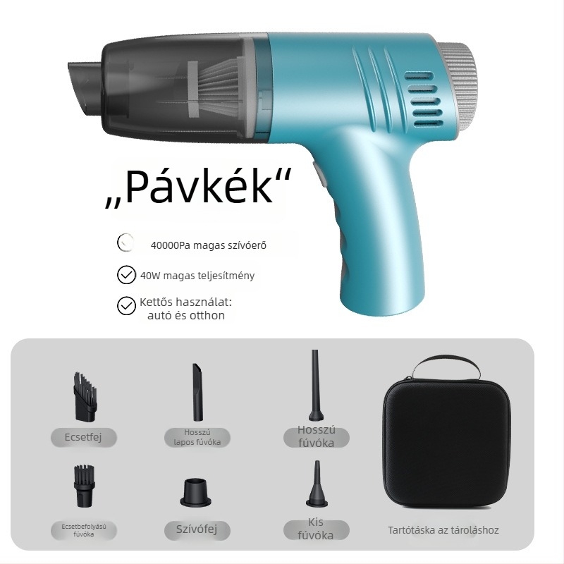 Vezeték nélküli autós porszívó, 100 W, 6000 Pa szívóerő, ≤36 V, újratölthető