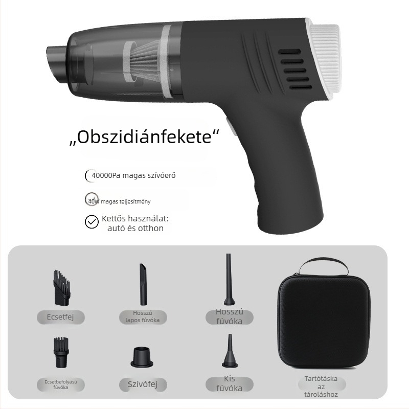 Vezeték nélküli autós porszívó, 100 W, 6000 Pa szívóerő, ≤36 V, újratölthető