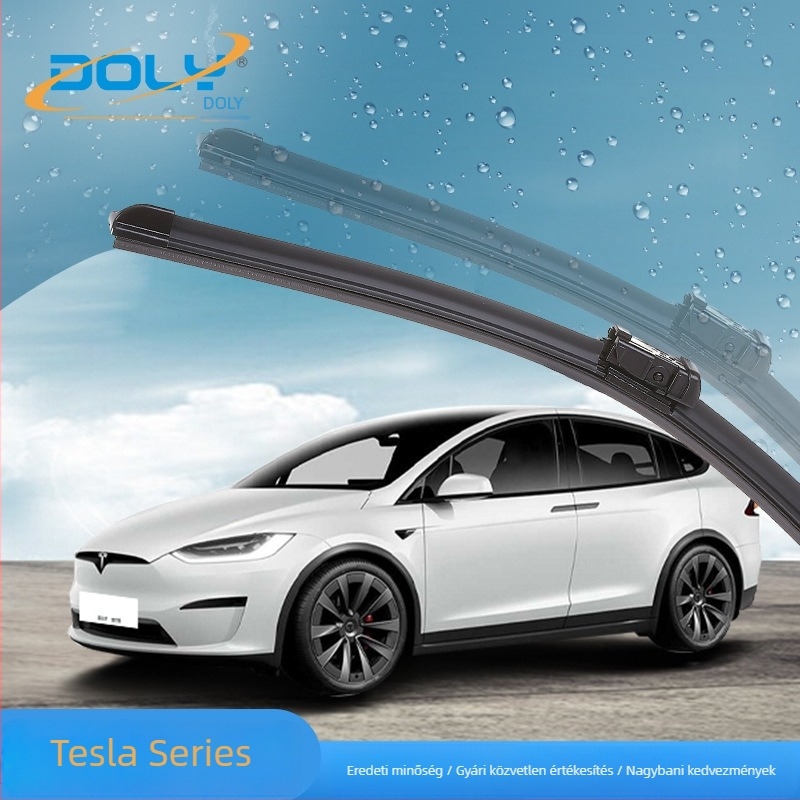 Dori keret nélküli ablaktörlő S333 a Tesla Model 3/Model Y/Model X/Model S számára – 90° kitérés, 12V motor, természetes gumi