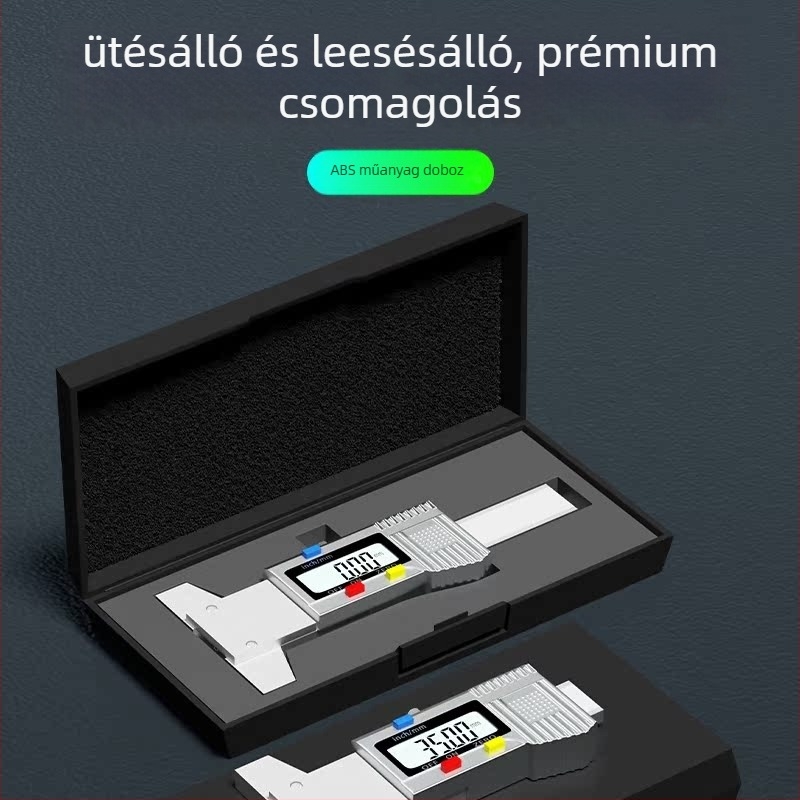 Digitális abroncs‑profil mélység mérő kaliper elektronikus kijelzővel az abroncs vastagságának nyomon követéséhez