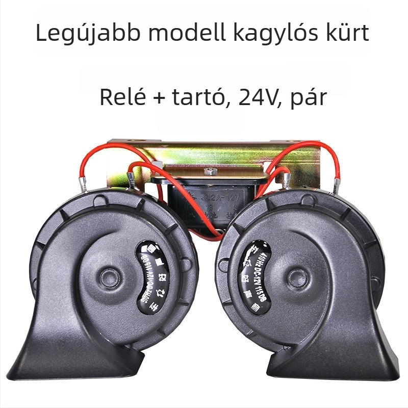 Autóklaxon 12V, 48W, 120 dB, frekvencia-válasz 510/410 Hz