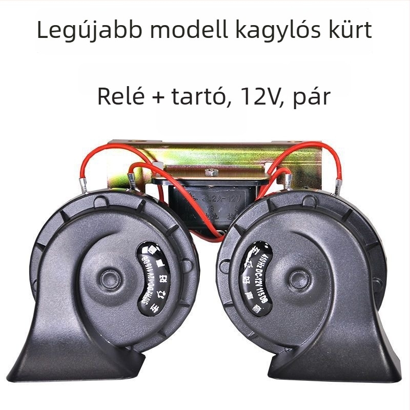 Autóklaxon 12V, 48W, 120 dB, frekvencia-válasz 510/410 Hz