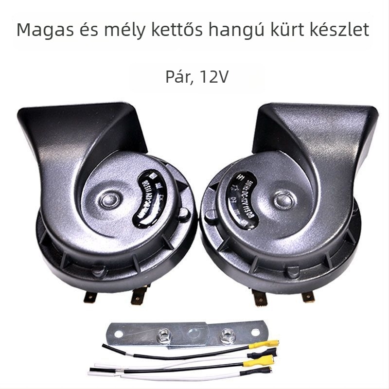 Autóklaxon 12V, 48W, 120 dB, frekvencia-válasz 510/410 Hz