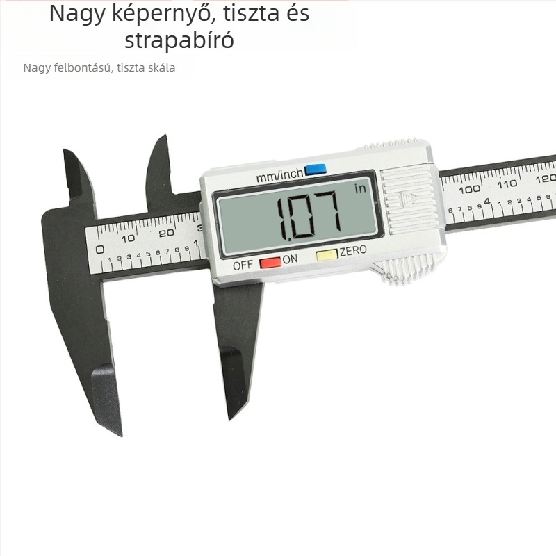 MAKLE digitális tolómérő elektronikus kijelzővel, teljesen műanyag, kompakt, tartomány 0-150 mm