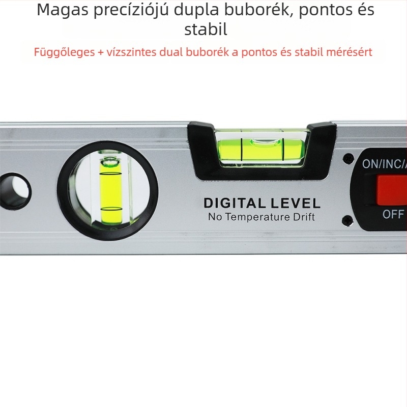 Mágneses digitális vízmérték alumíniumötvözetes tokkal, magas pontosságú elektronikus kijelző, vonalzó és többfunkciós dekoratív eszköz