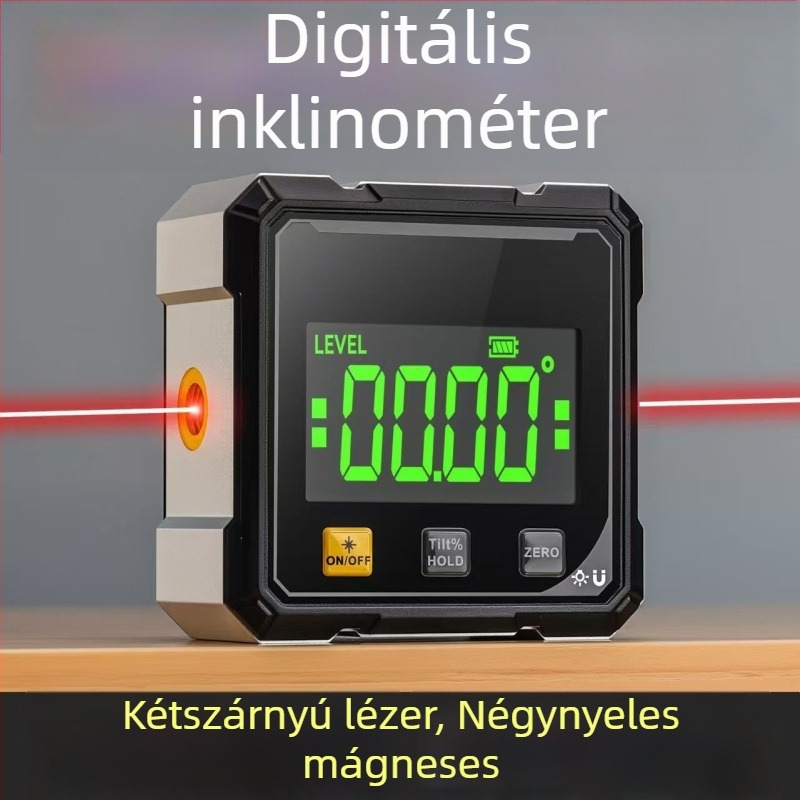 Mágneses vízszintes szögmérő, mini protractor, lejtésmérő, elektronikus digitális inclinometer